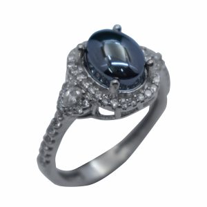 انگشتر حدید صینی زنانه نقره آبکاری رادیوم کد{101049}