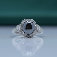 انگشتر حدید صینی زنانه نقره آبکاری رادیوم کد{101049}
