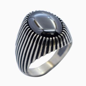 انگشتر حدید صینی مردانه نقره