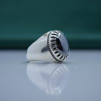 انگشتر حدید صینی مردانه نقره طرح فیلی ساده کد{101047}