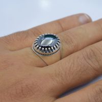 انگشتر حدید صینی مردانه نقره طرح فیلی ساده کد{101047}