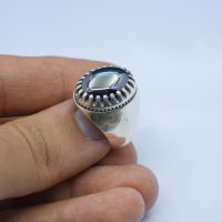 انگشتر حدید صینی مردانه نقره طرح فیلی ساده کد{101047}