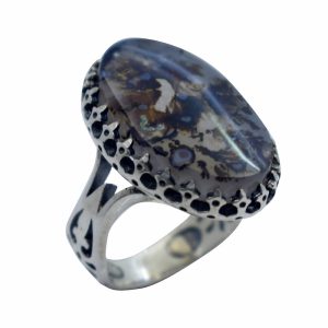 انگشتر شجر مردانه نقره طرح سرنیزه کد{10952}