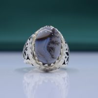 انگشتر شجر چهارگوش مردانه نقره دست ساز دارای آینه کاری کد{10955}