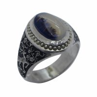 انگشتر شجر چهارگوش مردانه نقره دست ساز طرح فیلی کد{10956}