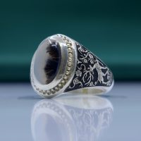 انگشتر شجر چهارگوش مردانه نقره دست ساز طرح فیلی کد{10956}