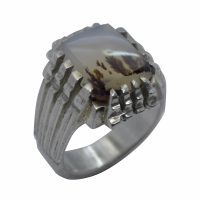 انگشتر شجر چهارگوش مردانه نقره دست ساز کد{10954}