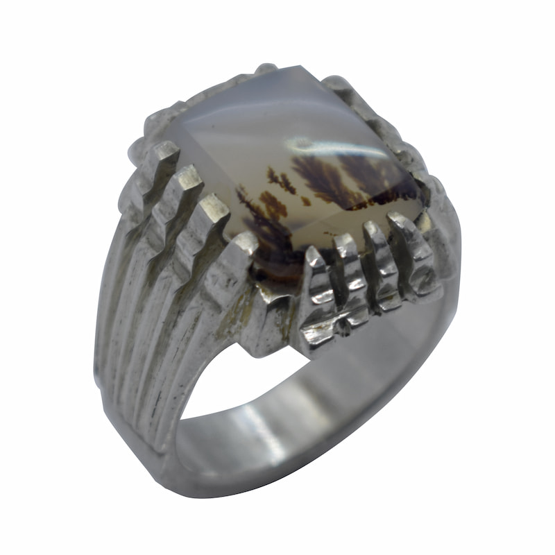 انگشتر شجر چهارگوش مردانه نقره دست ساز کد{10954} (1) انگشتر شجر چهارگوش مردانه نقره دست ساز کد{10954}