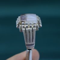 انگشتر شجر چهارگوش مردانه نقره دست ساز کد{10954}