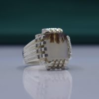 انگشتر شجر چهارگوش مردانه نقره دست ساز کد{10954}