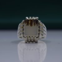 انگشتر شجر چهارگوش مردانه نقره دست ساز کد{10954}