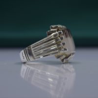 انگشتر شجر چهارگوش مردانه نقره دست ساز کد{10954}