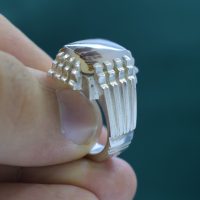 انگشتر شجر چهارگوش مردانه نقره دست ساز کد{10954}