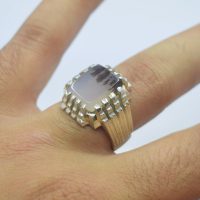 انگشتر شجر چهارگوش مردانه نقره دست ساز کد{10954}