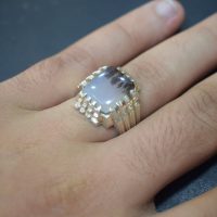 انگشتر شجر چهارگوش مردانه نقره دست ساز کد{10954}