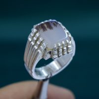 انگشتر شجر چهارگوش مردانه نقره دست ساز کد{10954}