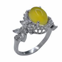 انگشتر شرف الشمس زنانه نقره طرح گل کد{10950}