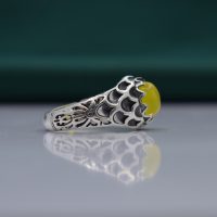 انگشتر شرف الشمس مردانه نقره کد{10999}