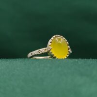 انگشتر عقیق زرد زنانه با حکاکی شرف الشمس کد10562