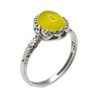 انگشتر عقیق زرد زنانه با حکاکی شرف الشمس کد10562