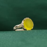 انگشتر عقیق زرد زنانه با حکاکی شرف الشمس کد 10563