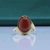 انگشتر عقیق طلاروس زنانه رنگ ثابت طرح پیچ کد{101042}