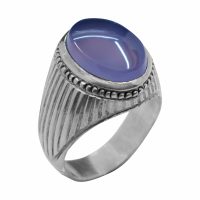 انگشتر عقیق کبود یمنی مردانه نقره دست ساز طرح فیلی کد{10946}