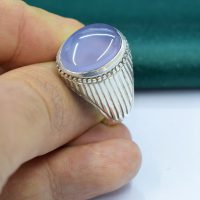 انگشتر عقیق کبود یمنی مردانه نقره دست ساز طرح فیلی کد{10946}