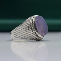 انگشتر عقیق کبود یمنی مردانه نقره دست ساز طرح فیلی کد{10946}