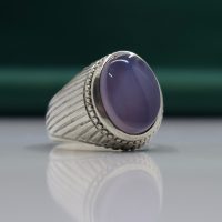 انگشتر عقیق کبود یمنی مردانه نقره دست ساز طرح فیلی کد{10946}