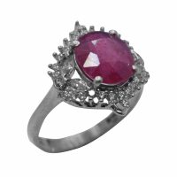 انگشتر یاقوت سرخ زنانه نقره