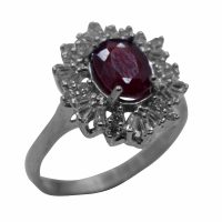 انگشتر یاقوت سرخ زنانه نقره کد{10940}