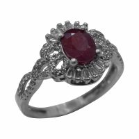 انگشتر یاقوت سرخ زنانه نقره کد{10941}