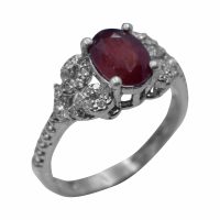 انگشتر یاقوت سرخ زنانه نقره کد{10944}