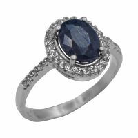 انگشتر یاقوت کبود زنانه نقره