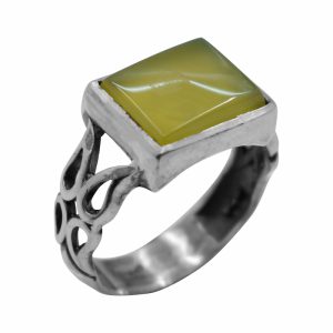 انگشترشرف الشمس مردانه نقره طرح چهارگوش کد{10960}