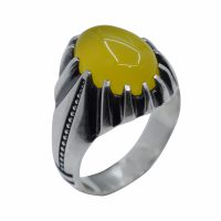 انگشترشرف الشمس مردانه نقره طرح گوارسه کد{10959}