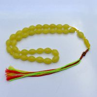 تسبیح شاه مقصود 33 دانه زرد افغانی (کابل) رنگ طبیعی کد{101024}