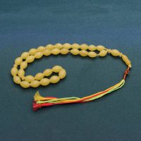 تسبیح شاه مقصود 33 دانه زرد افغانی (کابل) رنگ طبیعی کد{101024}