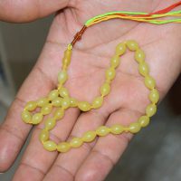 تسبیح شاه مقصود 33 دانه زرد افغانی (کابل) رنگ طبیعی کد{101024}