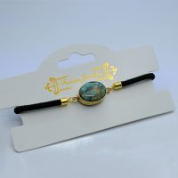 دستبند طلاروس فیروزه نیشابوری بند آسانسوری کد{101022}