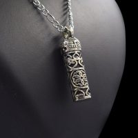 لوله حرز آویز دار نقره روس کد{10996}