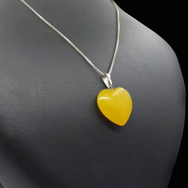 سنگ جید زنانه با رنگ زرد طرح قلب سایز بزرگ 1 - انگشترآنلاین