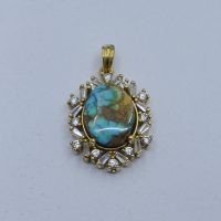 گردنبند فیروزه نیشابوری طلاروس زنانه کد{101026}