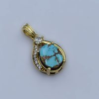 گردنبند فیروزه نیشابوری طلاروس زنانه کد{101027}
